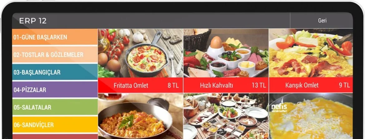 ERP12 Tablet Menü uygulaması